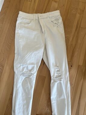 Good American Off-White Skinny Distressed Jeans